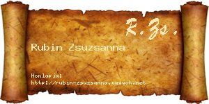 Rubin Zsuzsanna névjegykártya